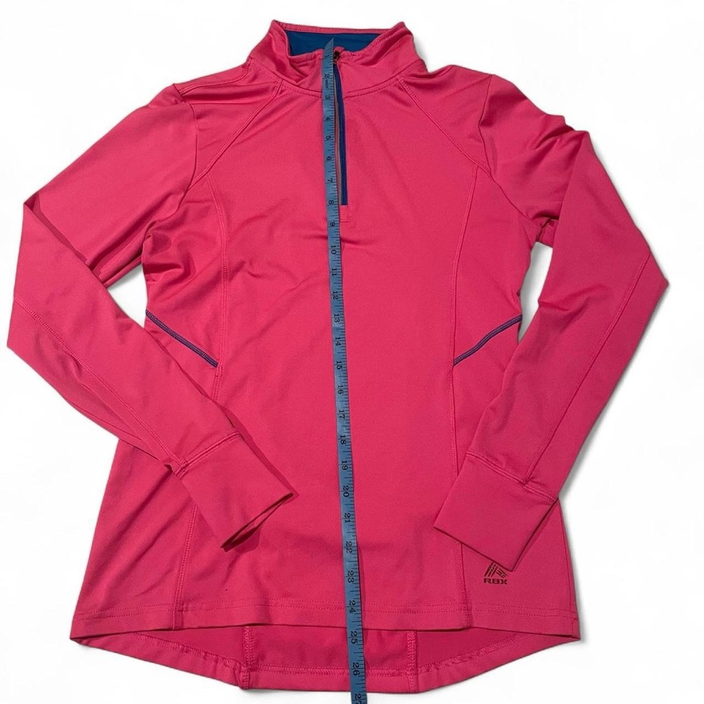 Size: Small l Hot Pink 3/4 Zip Mock Spandex Pull Over with Thumb Holes